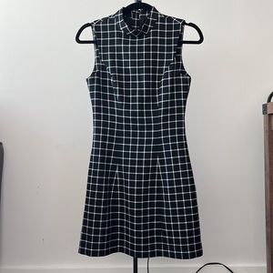Plaid Mock Neck Dress